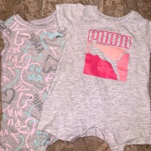 Two Puma Grey Print Rompers